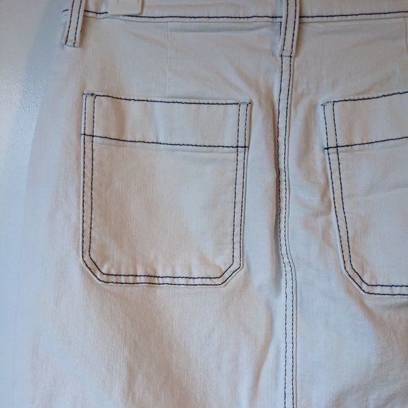 J. Crew White Denim Button Up Jean Pencil Midi Skirt Size 28 - Picture 5 of 9